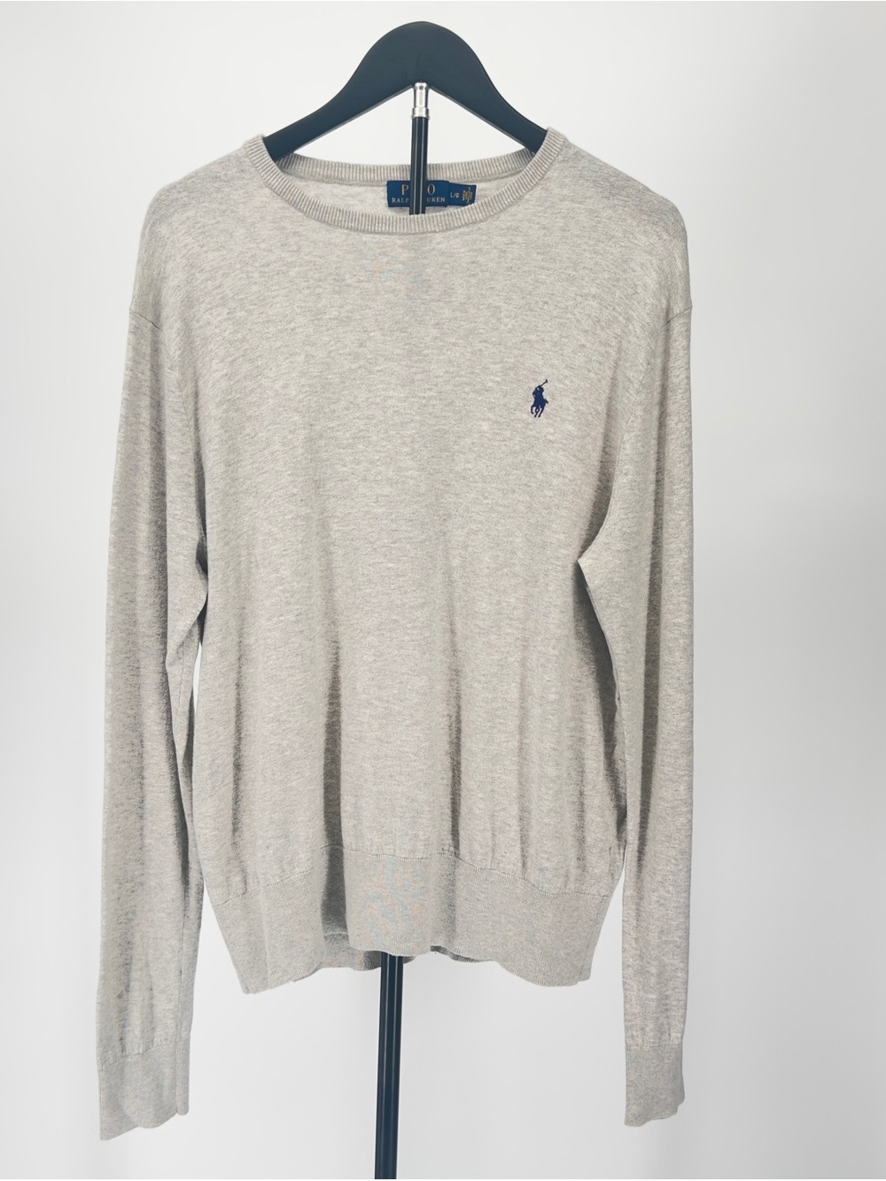 Polo Ralph Lauren CottonCashmere Blend Lrg Knit Heather Gray Crewneck Sweater